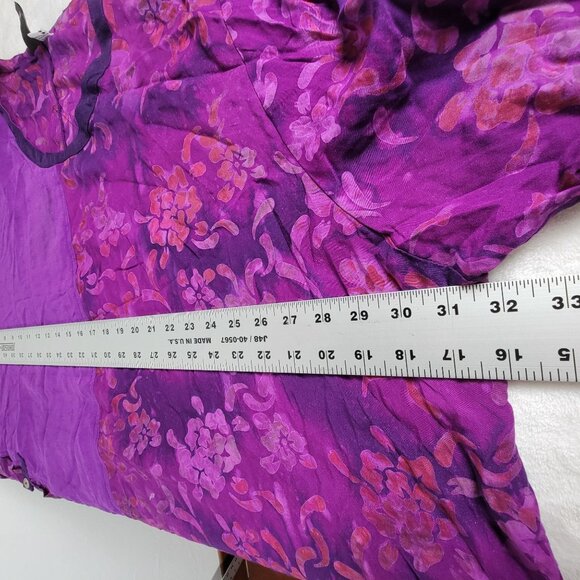 On The Plus Side by Making It Big Purple Patchwork Floral Long Sleeve Tunic 4X - Picture 7 of 10